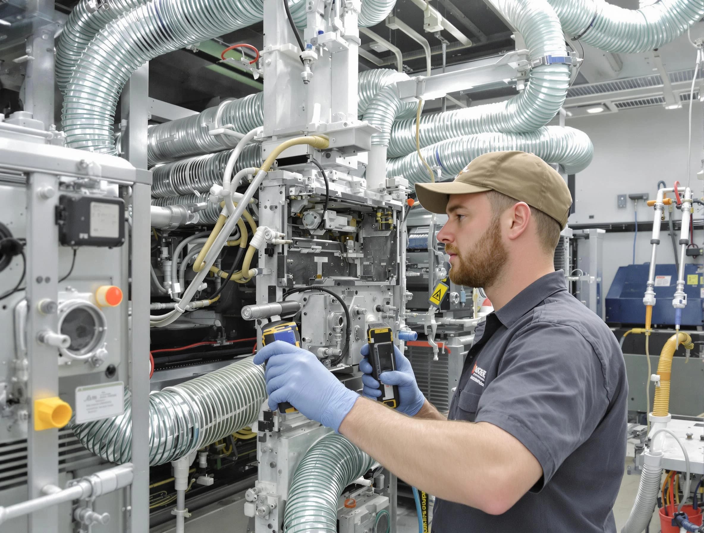 East Point Air Duct Cleaning technician performing precision commercial coil cleaning at a business facility in East Point