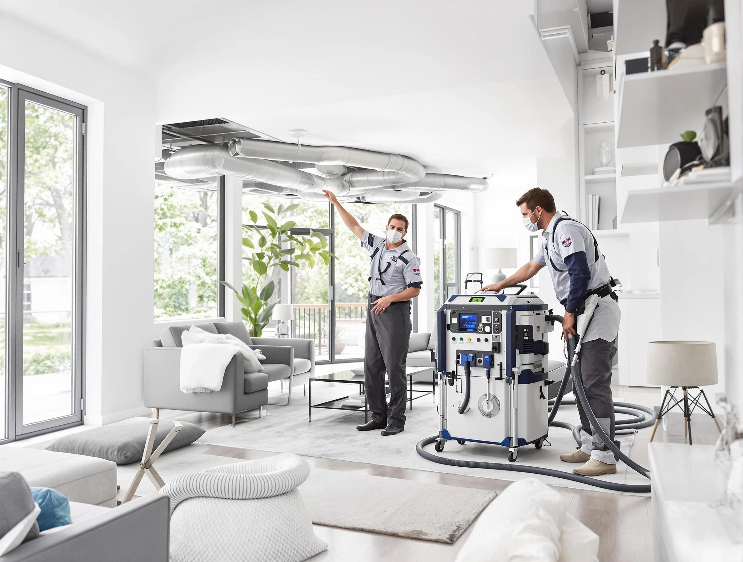 East Point Air Duct Cleaning professional conducting pure air duct cleaning with state-of-the-art equipment in East Point