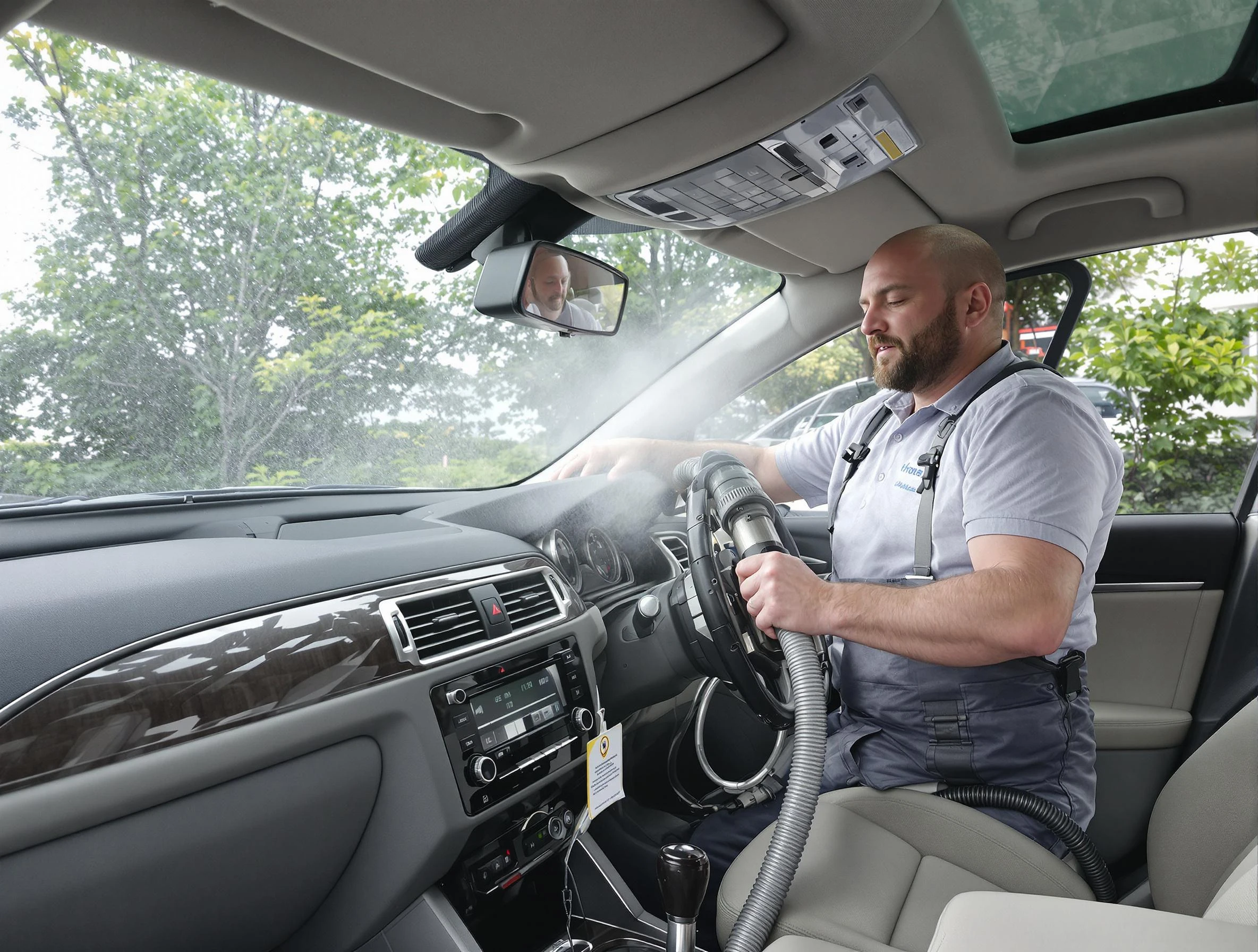 East Point Air Duct Cleaning specialist performing professional car duct cleaning in East Point