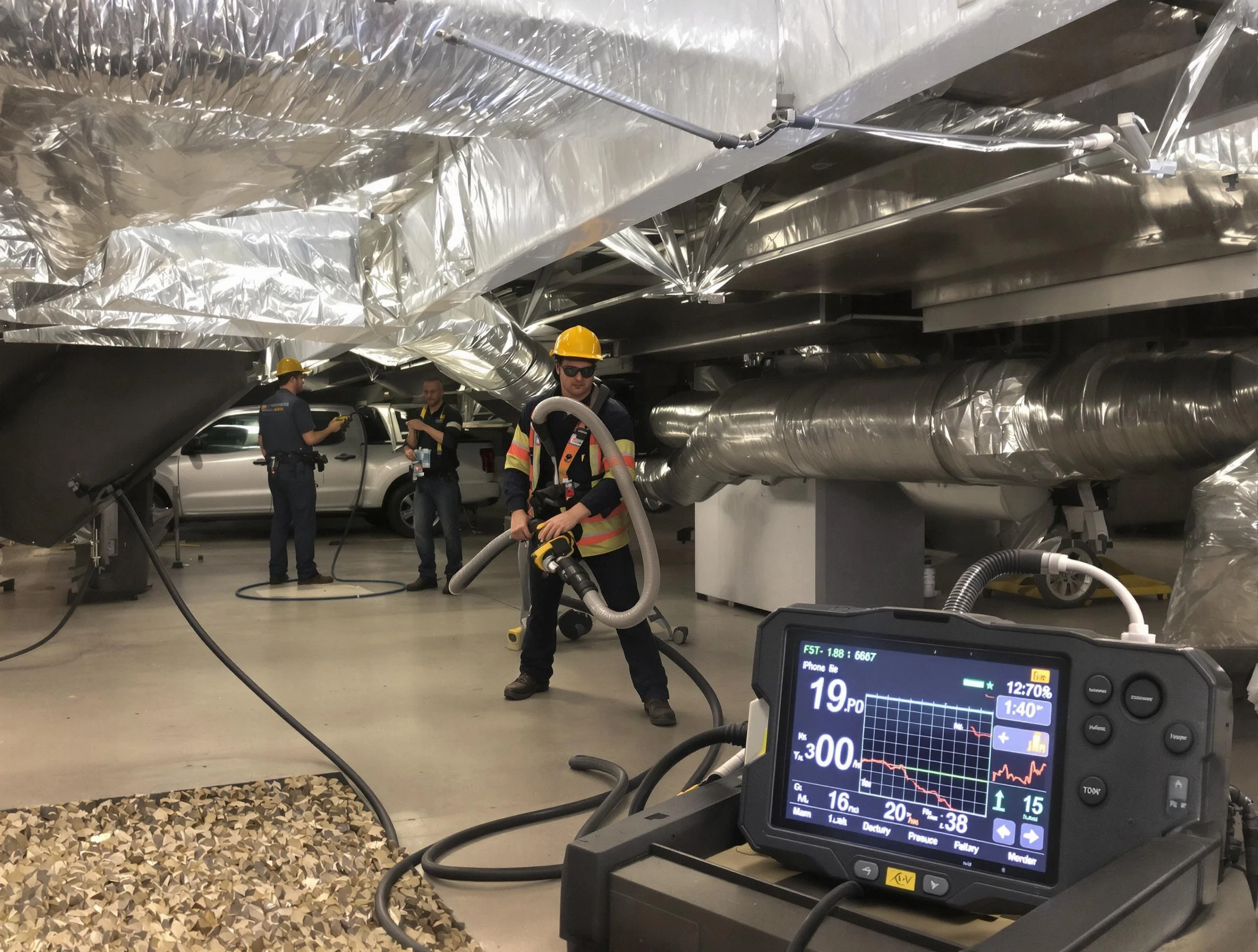 Professional negative pressure duct cleaning by East Point Air Duct Cleaning in East Point